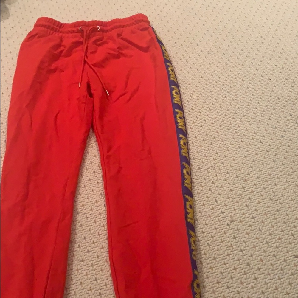 Red sweatpants F21 X Pony